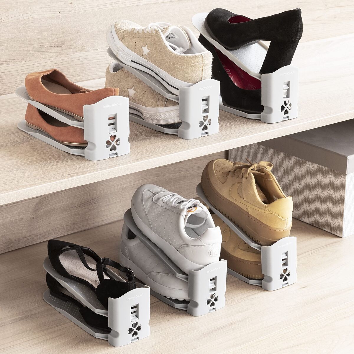 Verstellbarer Schuhhalter InnovaGoods Grau Kunststoff 6 Stück (Restauriert B) - Thumbnail 6