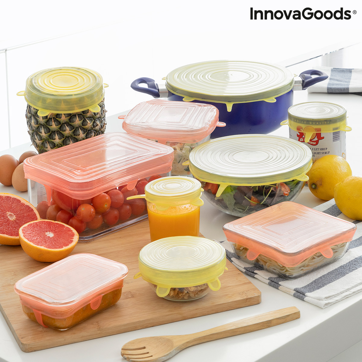 Set van 10 herbruikbare en aanpasbare keukendeksels Lilyd InnovaGoods