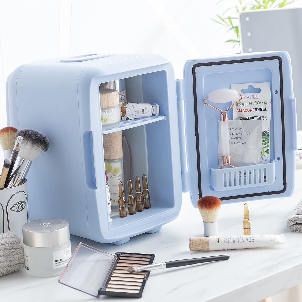 Mini-Kosmetik-Kühlschrank InnovaGoods Blau (Restauriert A) - Thumbnail 6