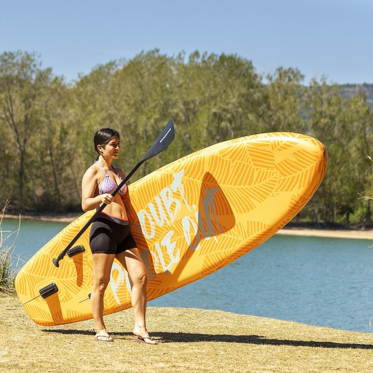 2 in 1 Aufblasbares Paddel-Board mit Sitz und Zubehör InnovaGoods Orange 10'5" 320 cm (Restauriert B) - Thumbnail 7