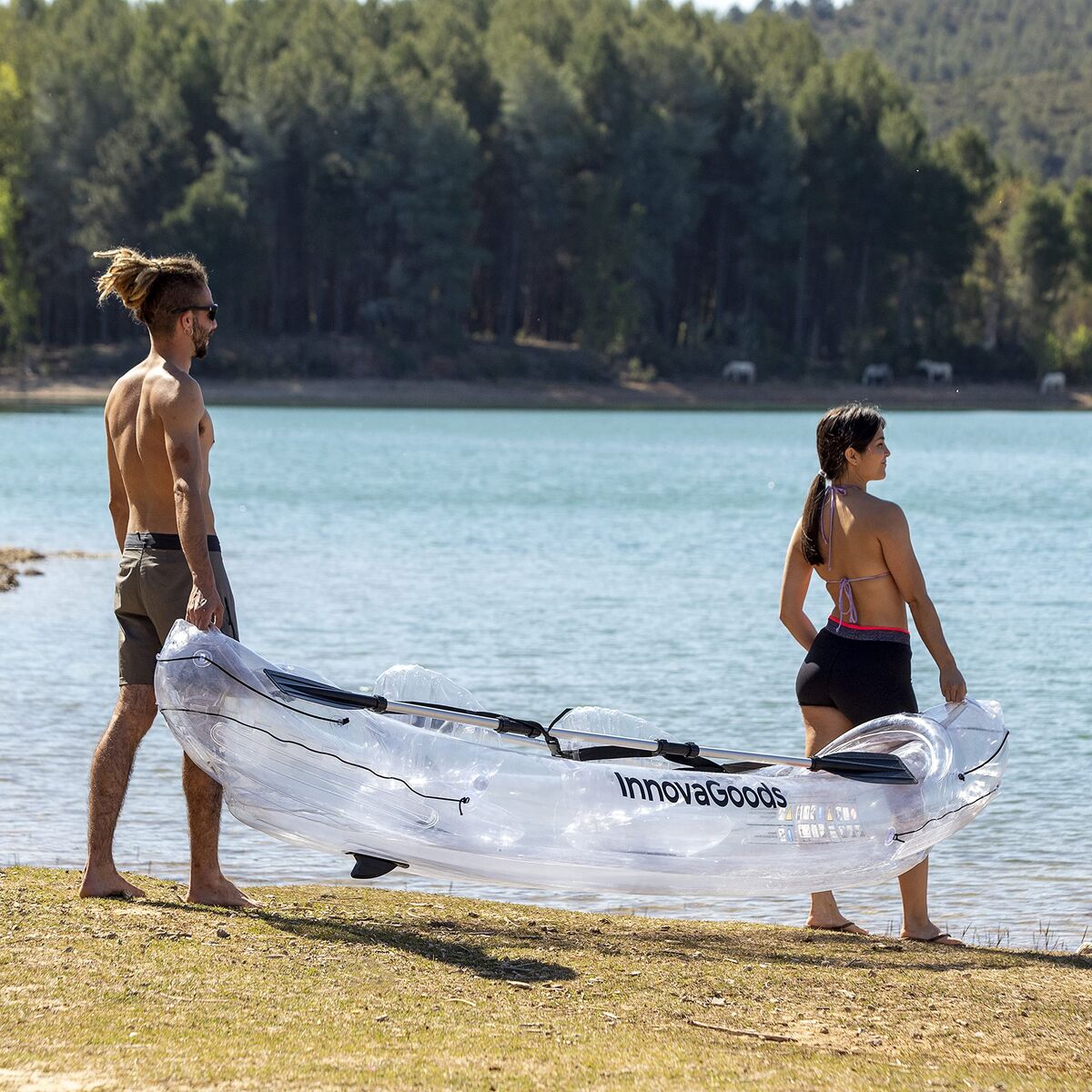Transparentes aufblasbares Kajak mit Zubehör InnovaGoods 2 Plätze 312 cm (Restauriert C) - Thumbnail 5