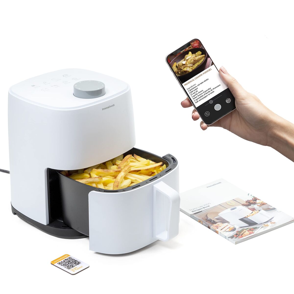 Heißluftfritteuse InnovaGoods Weiß 1200 W 2 L (Restauriert B) - Thumbnail 4