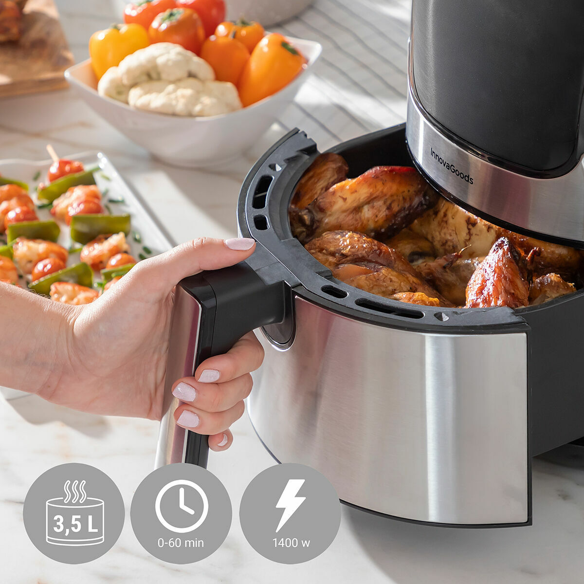 Luchtfriteuse InnovaGoods Zwart 1400 W 3,5 L Roestvrij staal (Refurbished B)