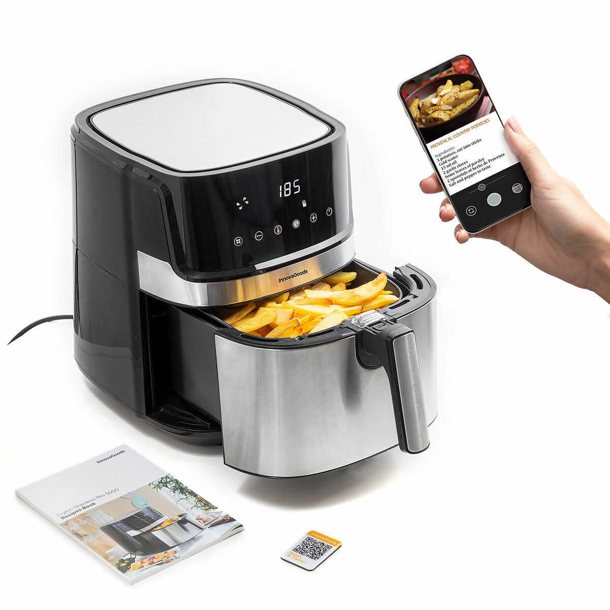 Luchtfriteuse InnovaGoods Zwart 1700 W 5,5 L Roestvrij staal (Refurbished B)