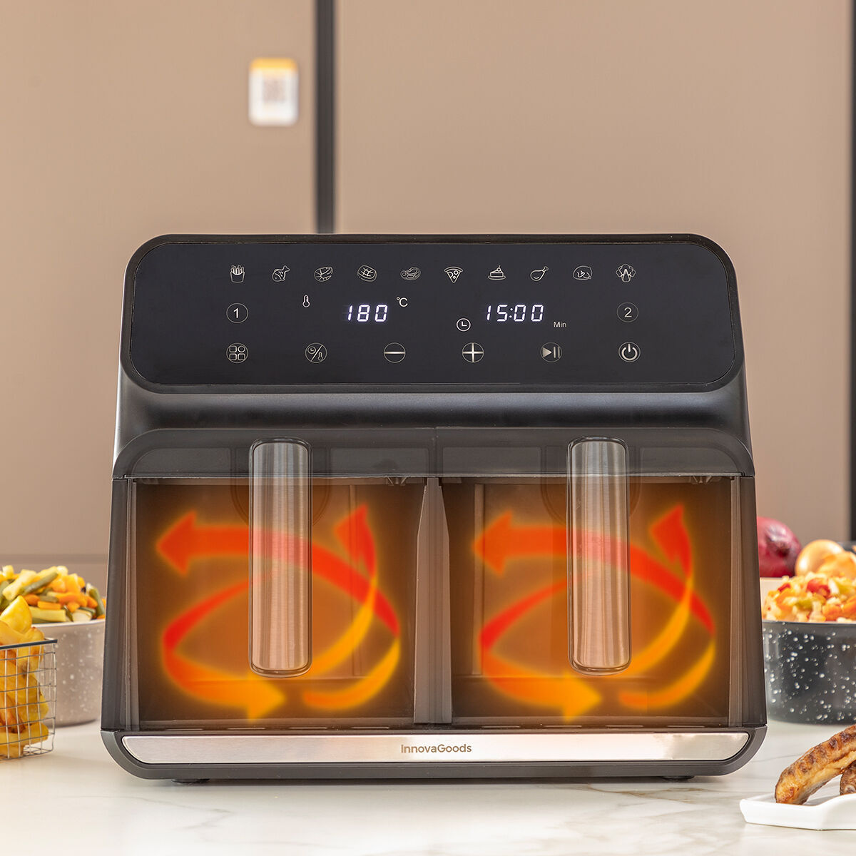 Heißluftfritteuse InnovaGoods   Schwarz 3400 W 8 L (Restauriert B) - Thumbnail 4