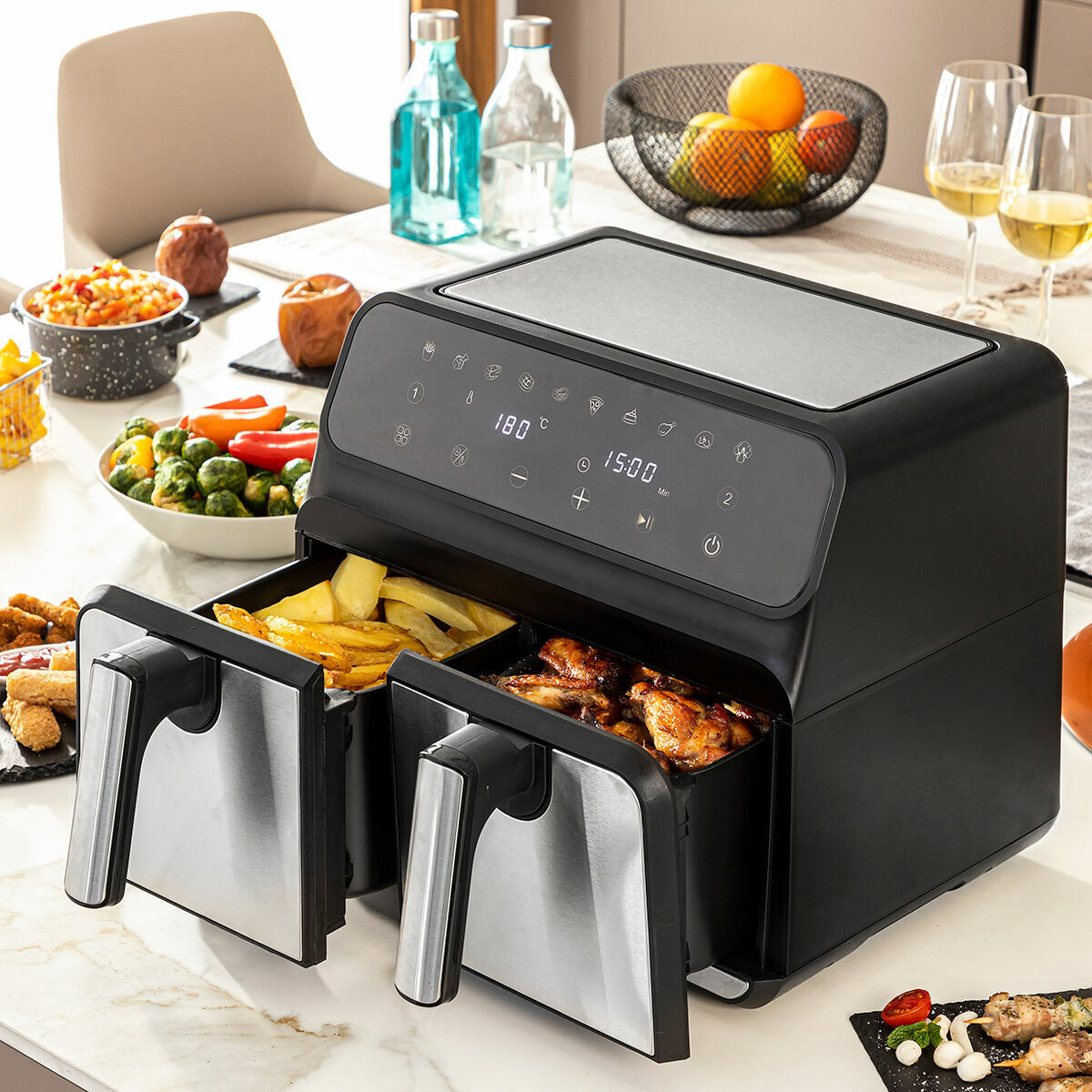 Heißluftfritteuse InnovaGoods   Schwarz 3400 W 8 L (Restauriert B) - Thumbnail 3
