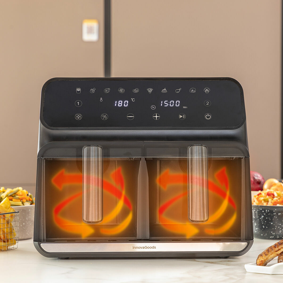 Heißluftfritteuse InnovaGoods   Schwarz 3400 W 8 L (Restauriert B) - Thumbnail 5