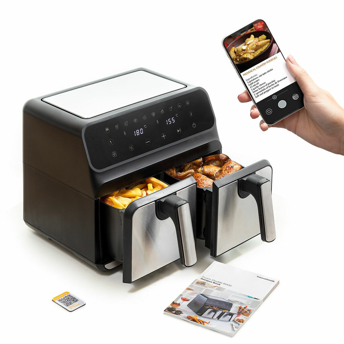 Heißluftfritteuse InnovaGoods Schwarz 3400 W 8 L (Restauriert B) — Bild 1