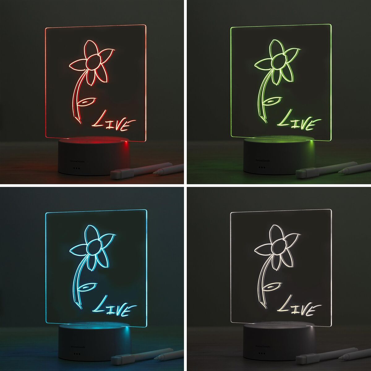 LED Notiz- und Nachrichtentafel InnovaGoods Grau Durchsichtig (Restauriert B) - Thumbnail 2