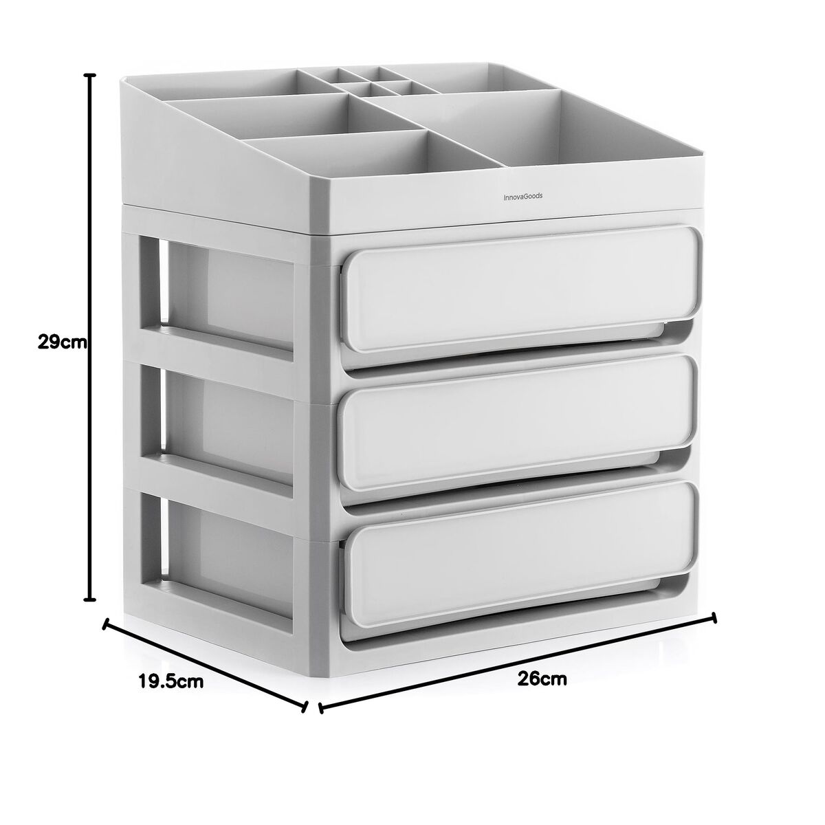 Make-up organizer InnovaGoods Grau Polypropylen (Restauriert A) - Thumbnail 2