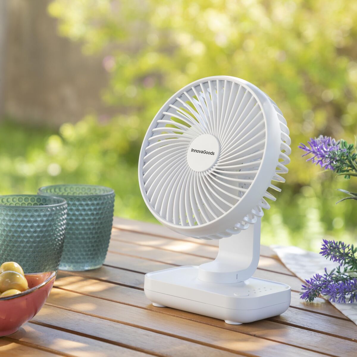 Wiederaufladbarer Schreibtischventilator InnovaGoods Weiß 3600 mAh / 13,3 W Ø5,4'' (Restauriert C) - Thumbnail 4