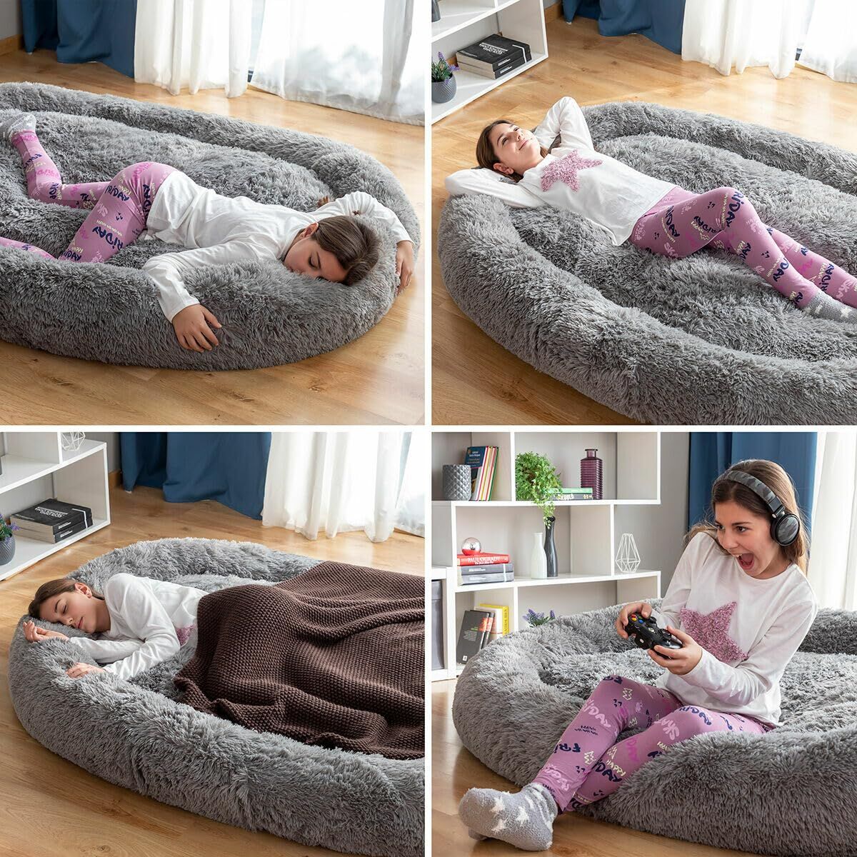 Hundebett für Menschen | Human Dog Bed XXL InnovaGoods Grau (Restauriert A) - Thumbnail 2
