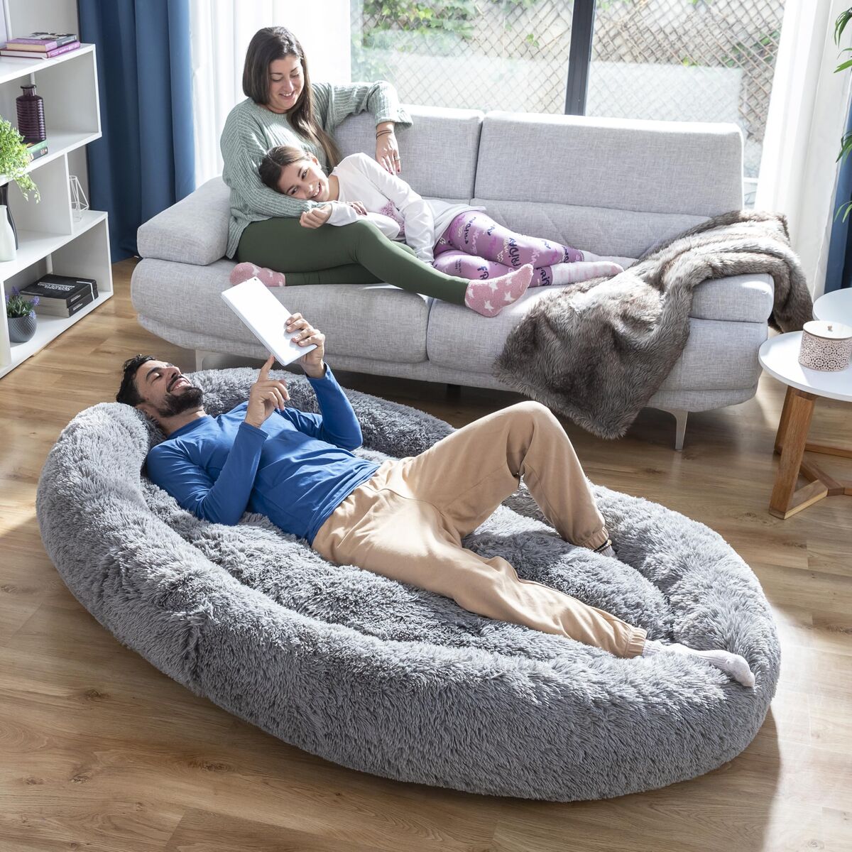 Hundebett für Menschen | Human Dog Bed XXL InnovaGoods Grau (Restauriert A) - Thumbnail 4