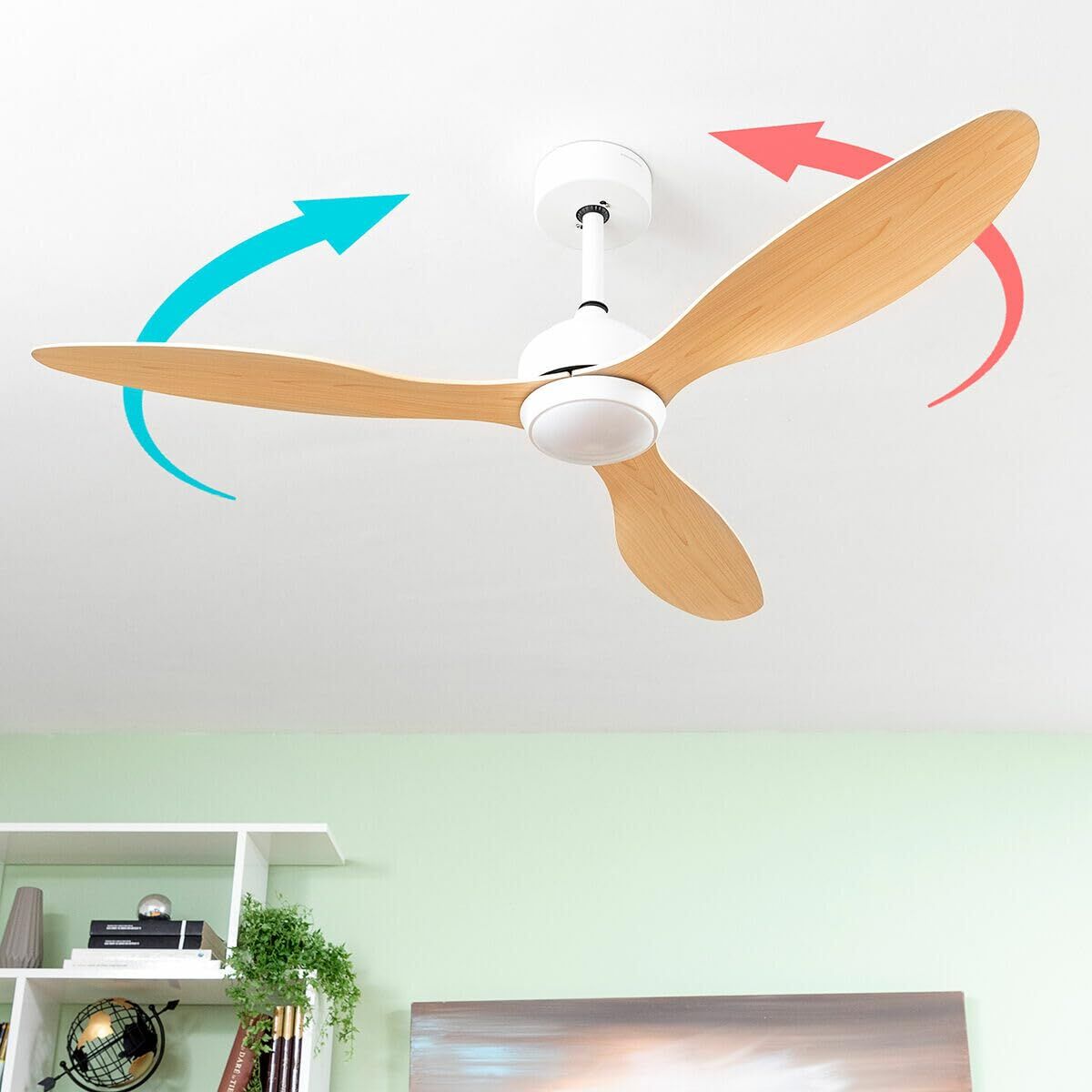 Deckenventilator mit LED-Licht und 3 ABS-Flügeln InnovaGoods 52" Ø132 cm Holz 36 W (Restauriert B) - Thumbnail 7
