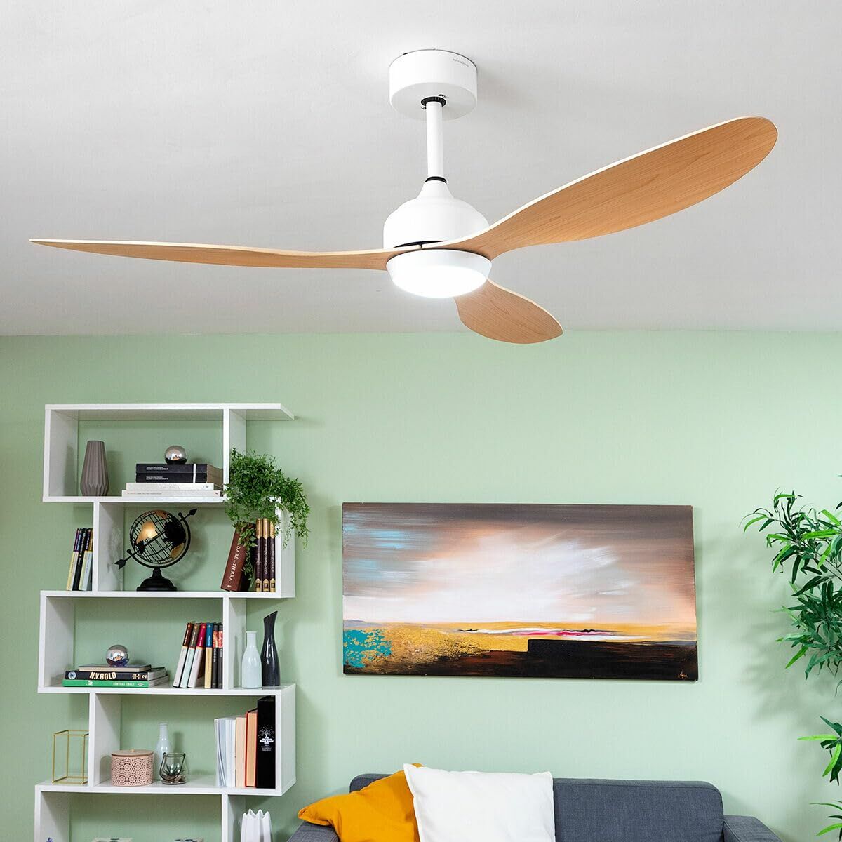 Deckenventilator mit LED-Licht und 3 ABS-Flügeln InnovaGoods 52" Ø132 cm Holz 36 W (Restauriert B) - Thumbnail 6