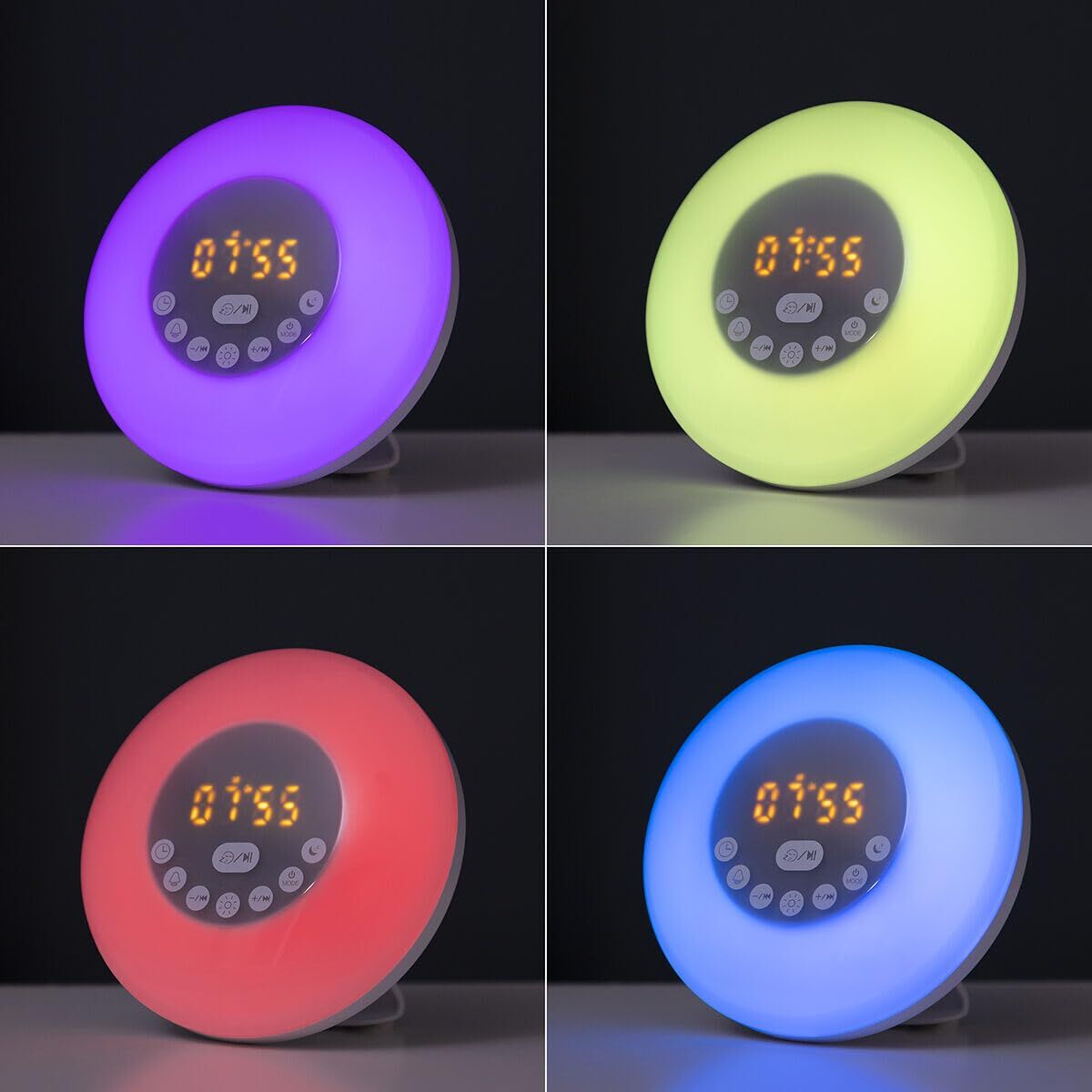 Aufladbarer Sonnenaufgangswecker mit Lautsprecher InnovaGoods Weiß (Restauriert B) - Thumbnail 3