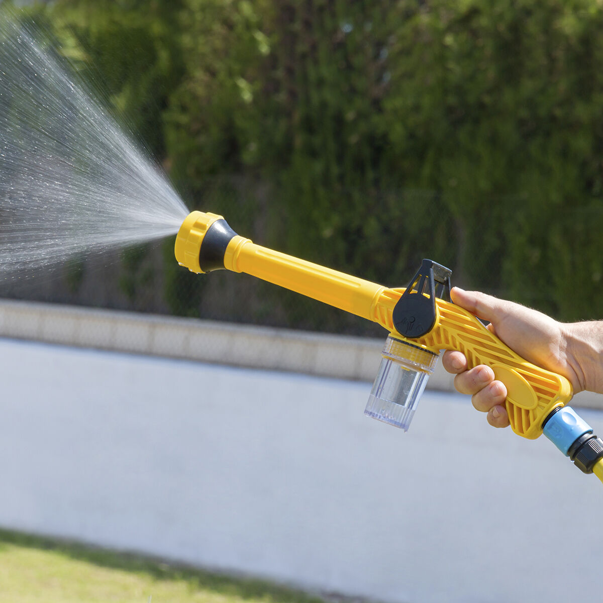 Pack 8-in-1-Hochdruck-Wasserspritze mit Tank und Ausziehbarer Gartenschlauch InnovaGoods - Thumbnail 4