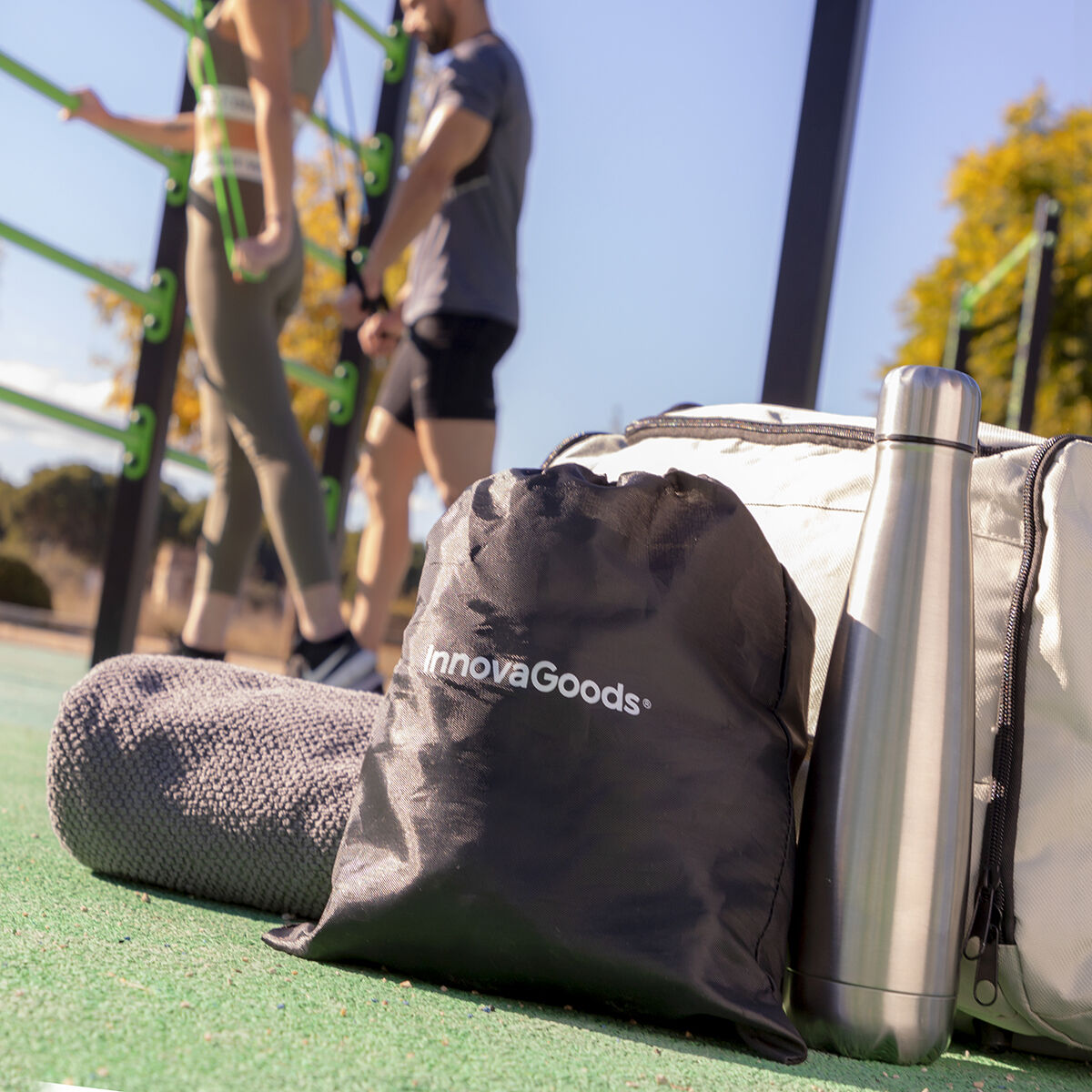 Set Bauchmuskeltrainer klappbar und Widerstandsbänder mit Zubehör und Übungsanleitung InnovaGoods - Thumbnail 7