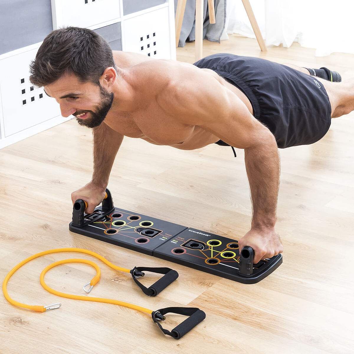 Pack Liegestützbrett mit Widerstandsbändern und Sauna-Sportweste Herren L InnovaGoods - Thumbnail 2