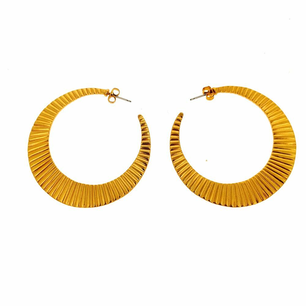 Ladies'Earrings Lola Casademunt Golden Flat Rings