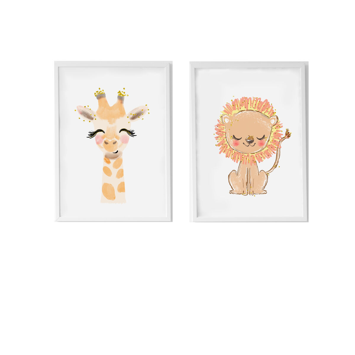 Feuilles Crochetts 33 x 43 x 2 cm Lion Girafe 2 Pièces