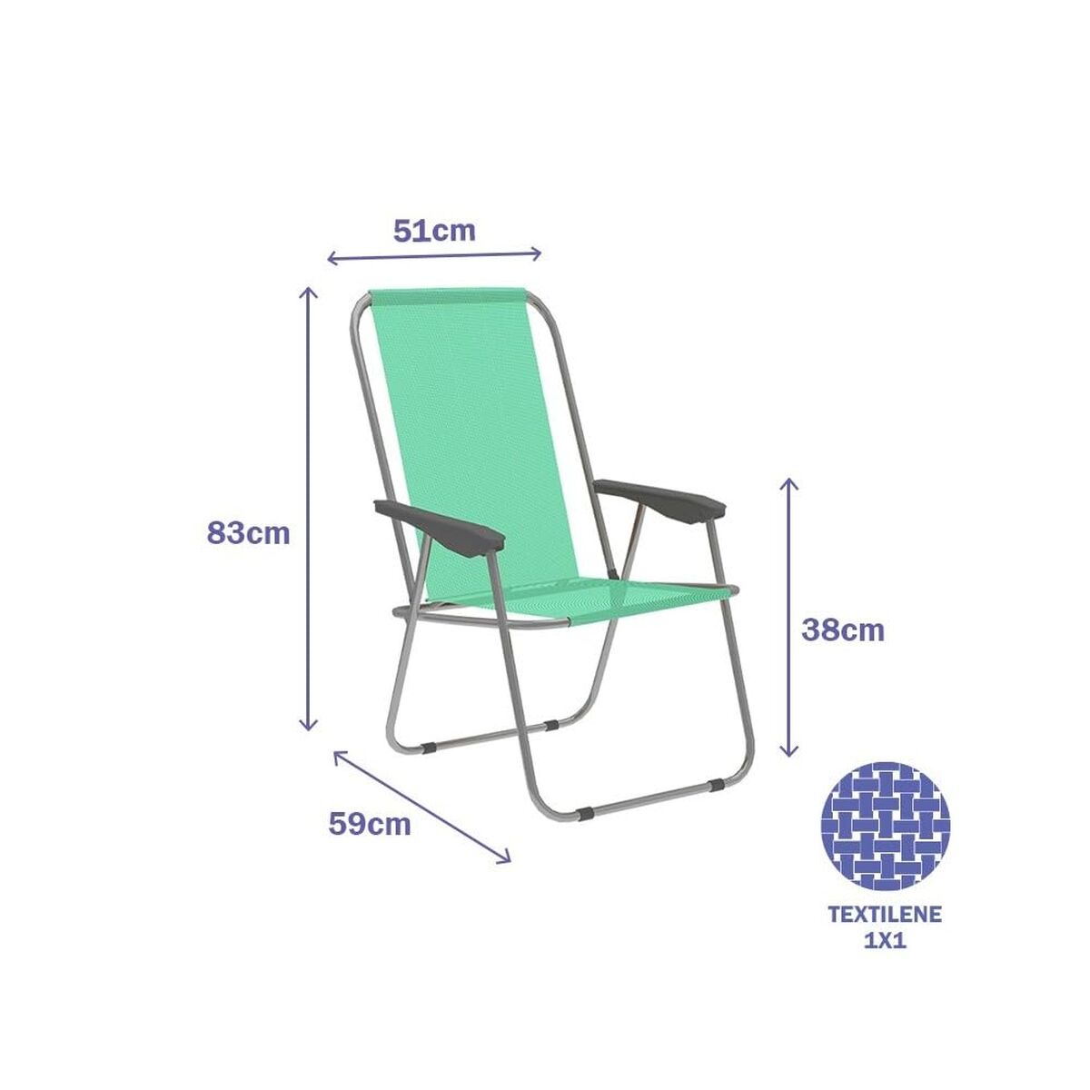 Vouwbare Stoel Marbueno Groen 59 x 83 x 51 cm