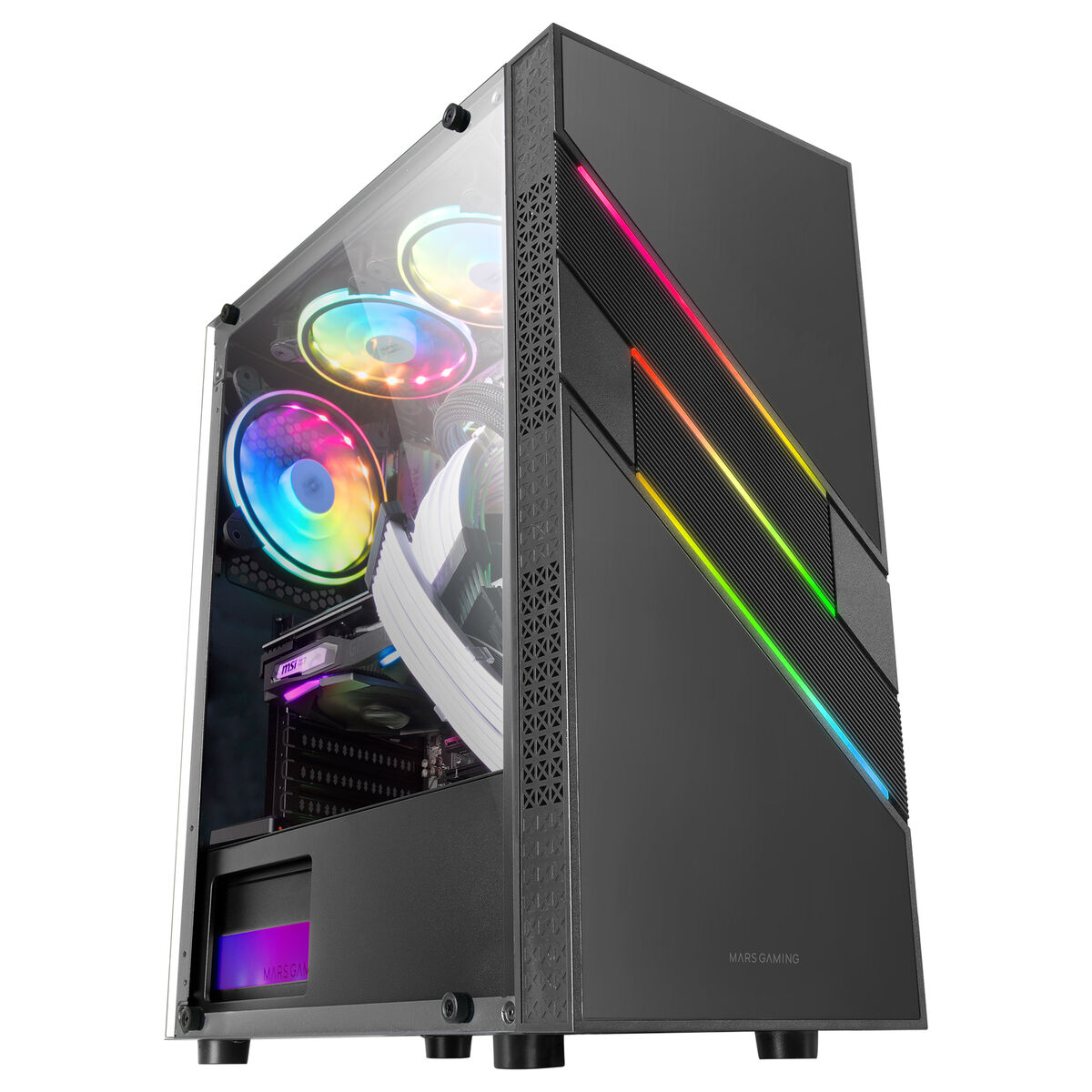 Kép ATX Semi-tower Box Mars Gaming MCU3 Black ARGB