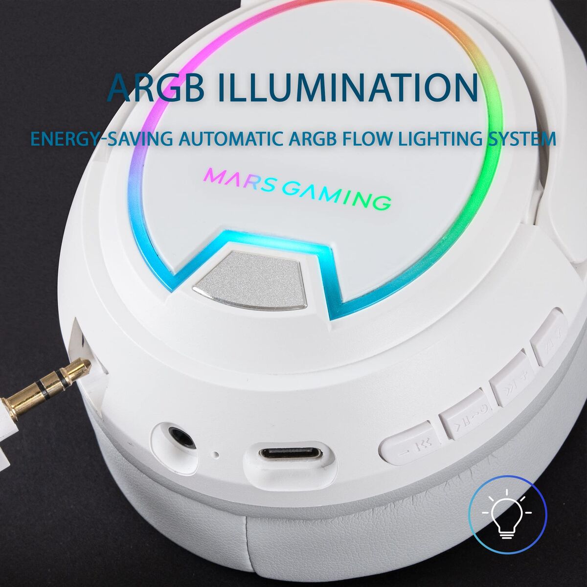 Bild von Headphones with Microphone Mars Gaming MHW-100 White