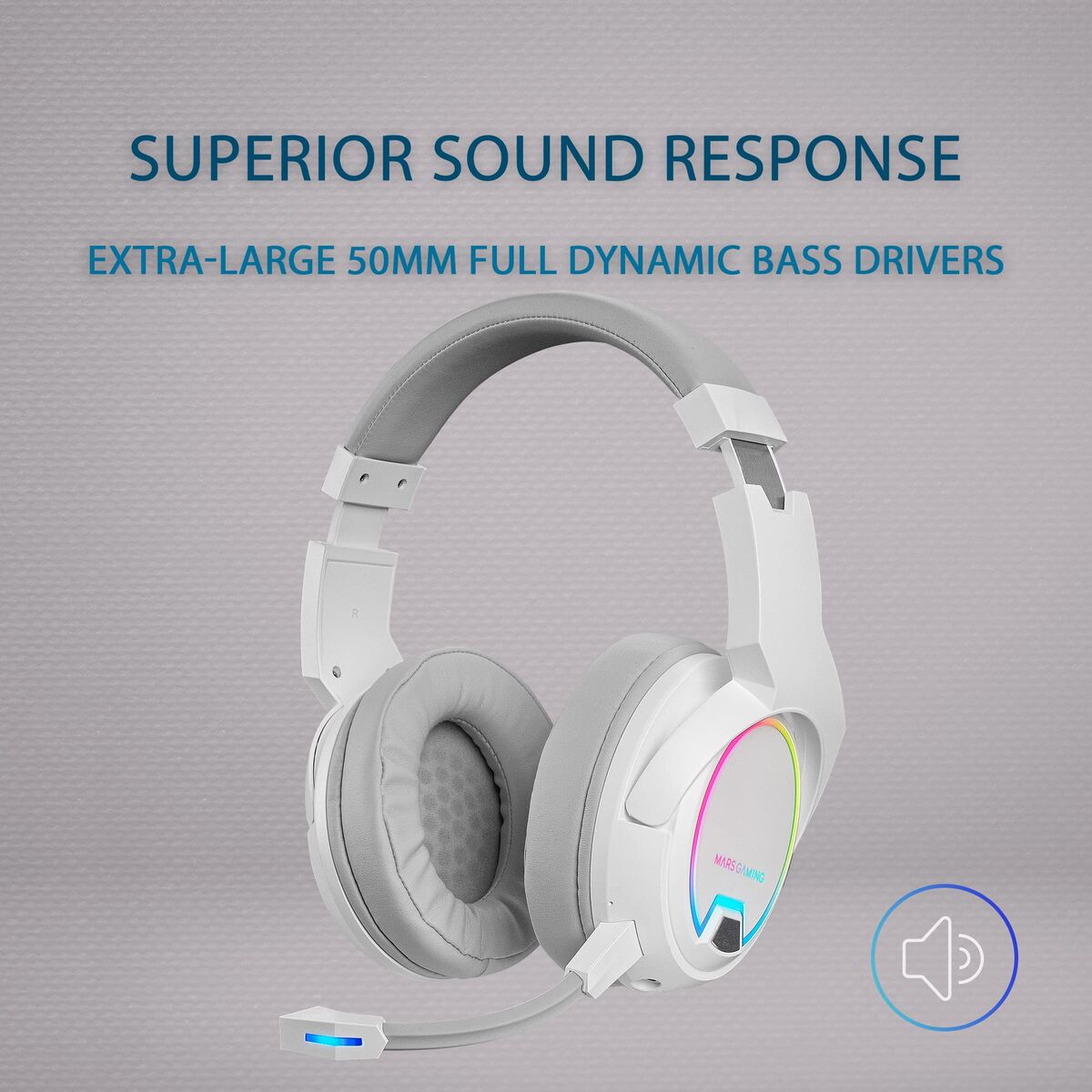 Bild von Headphones with Microphone Mars Gaming MHW-100 White