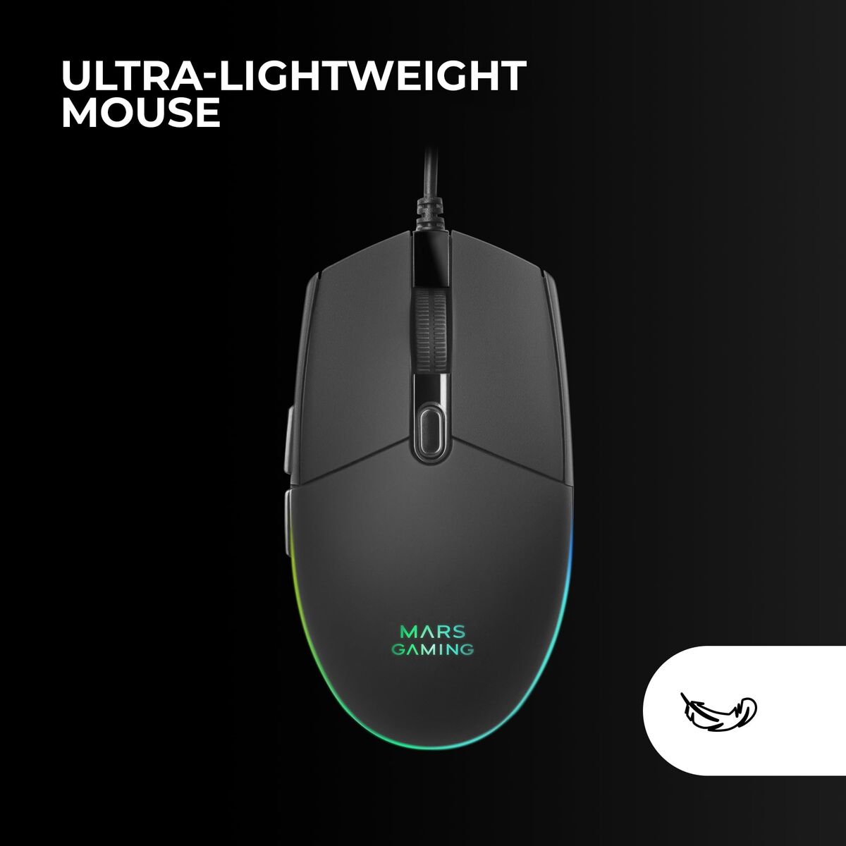 Bild von Keyboard and Mouse Mars Gaming MCPRGB3ES Black Multicolour Spanish Qwerty (4 Units)