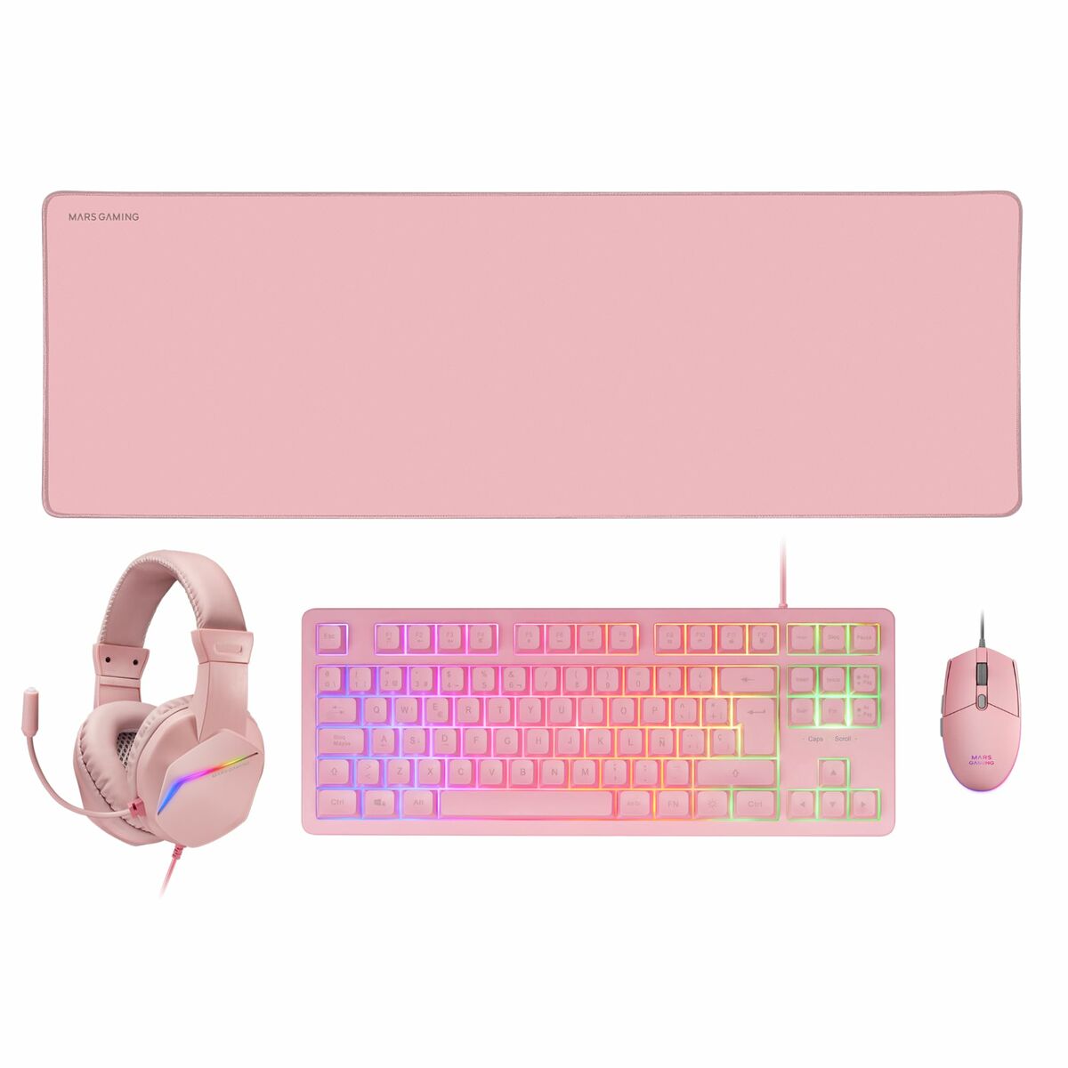 Afbeeldingen van Pack Gaming Mars Gaming MCPRGB3PES Spanish Qwerty