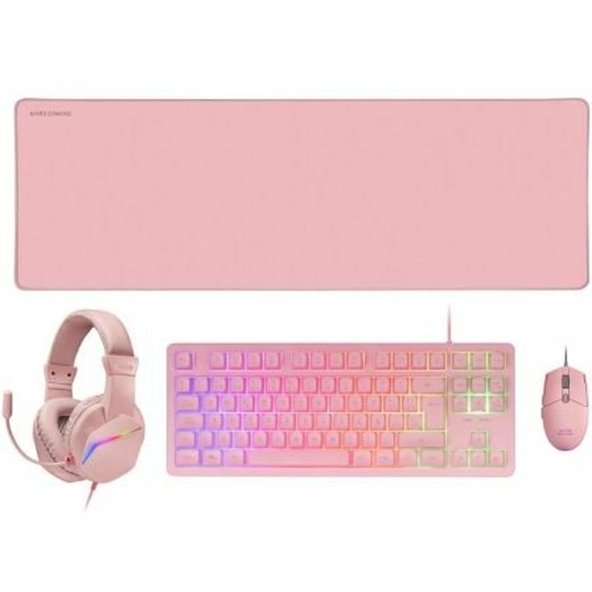 Bild von Pack Gaming Mars Gaming MCPRGB3PES Multicolour Pink Spanish Qwerty (4 Units)