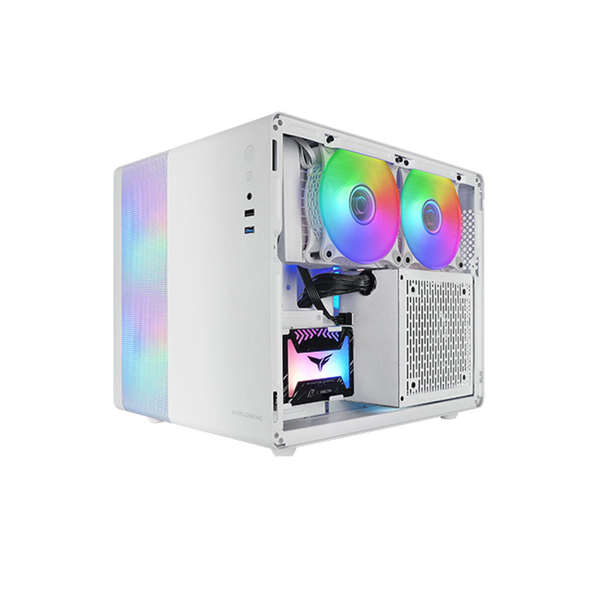 Picture of ATX Semi-tower Box Mars Gaming MC400W White Black