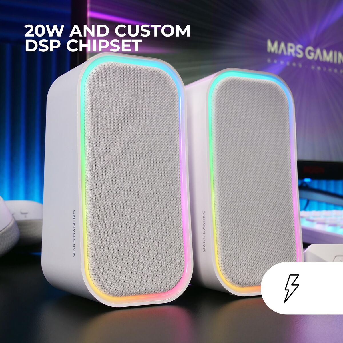 Obrazek PC Speakers Mars Gaming MS-OM White 20 W 4 W