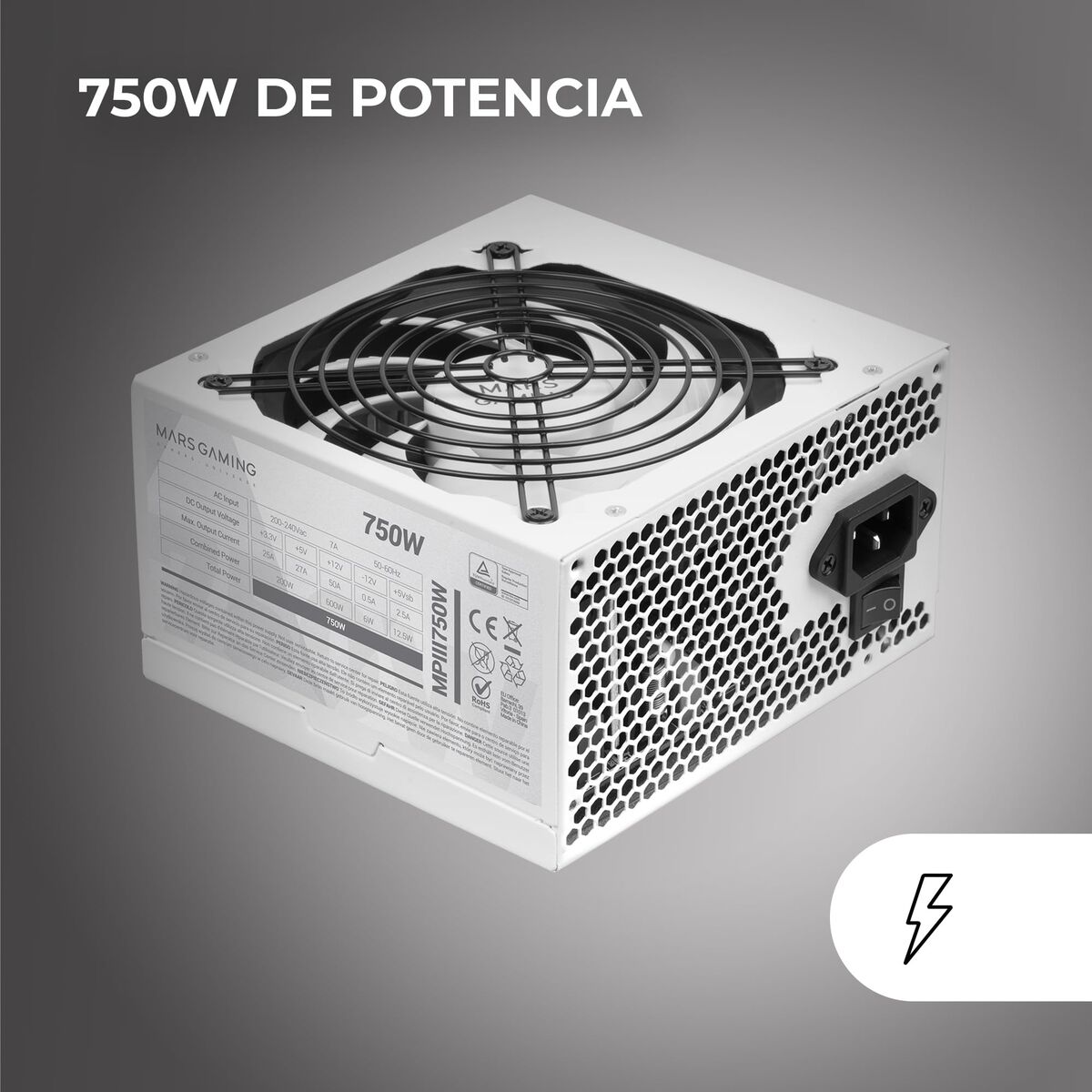 Bild von Power supply Mars Gaming MPIII750 600 W 750 W 6 W 200 W