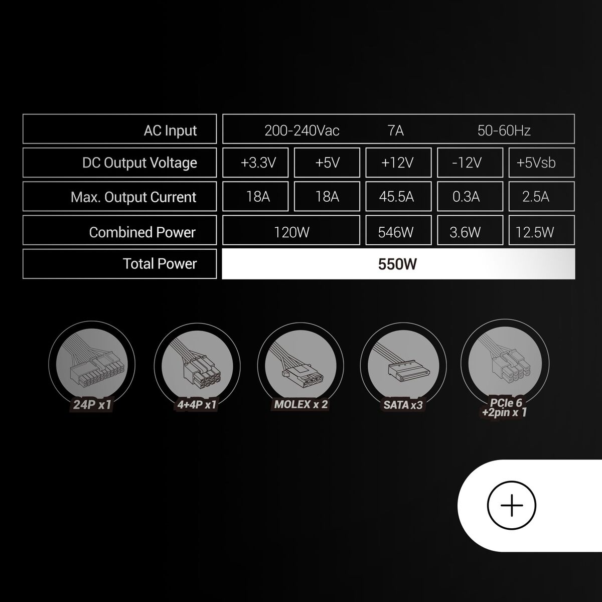 Obrazek Power supply Mars Gaming MPIII550PW