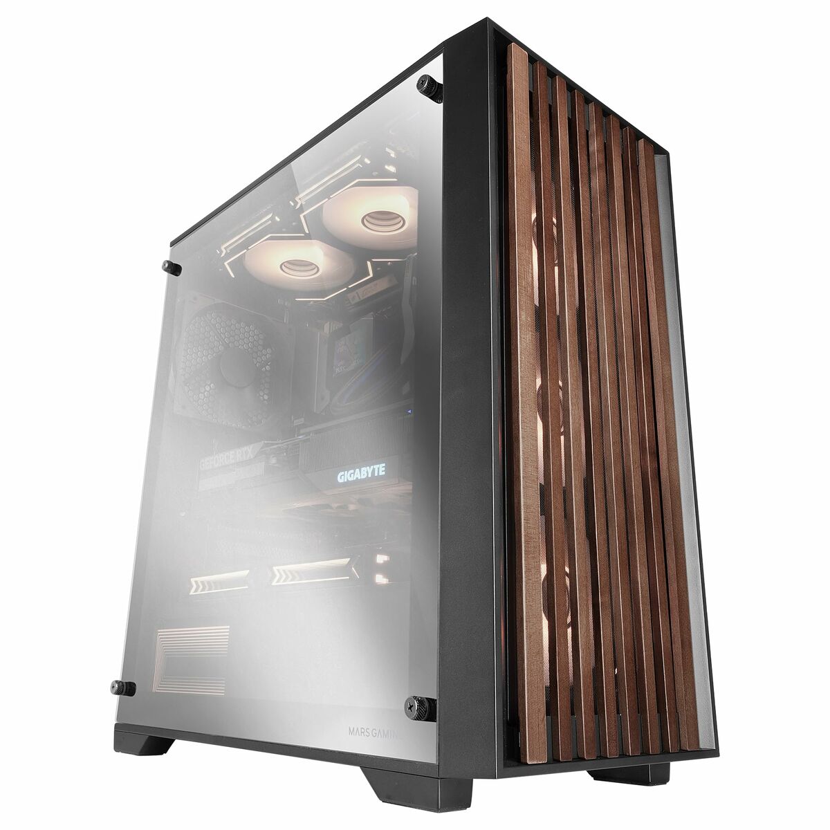 Afbeeldingen van ATX Semi-tower Box Mars Gaming MCWOODDC Black