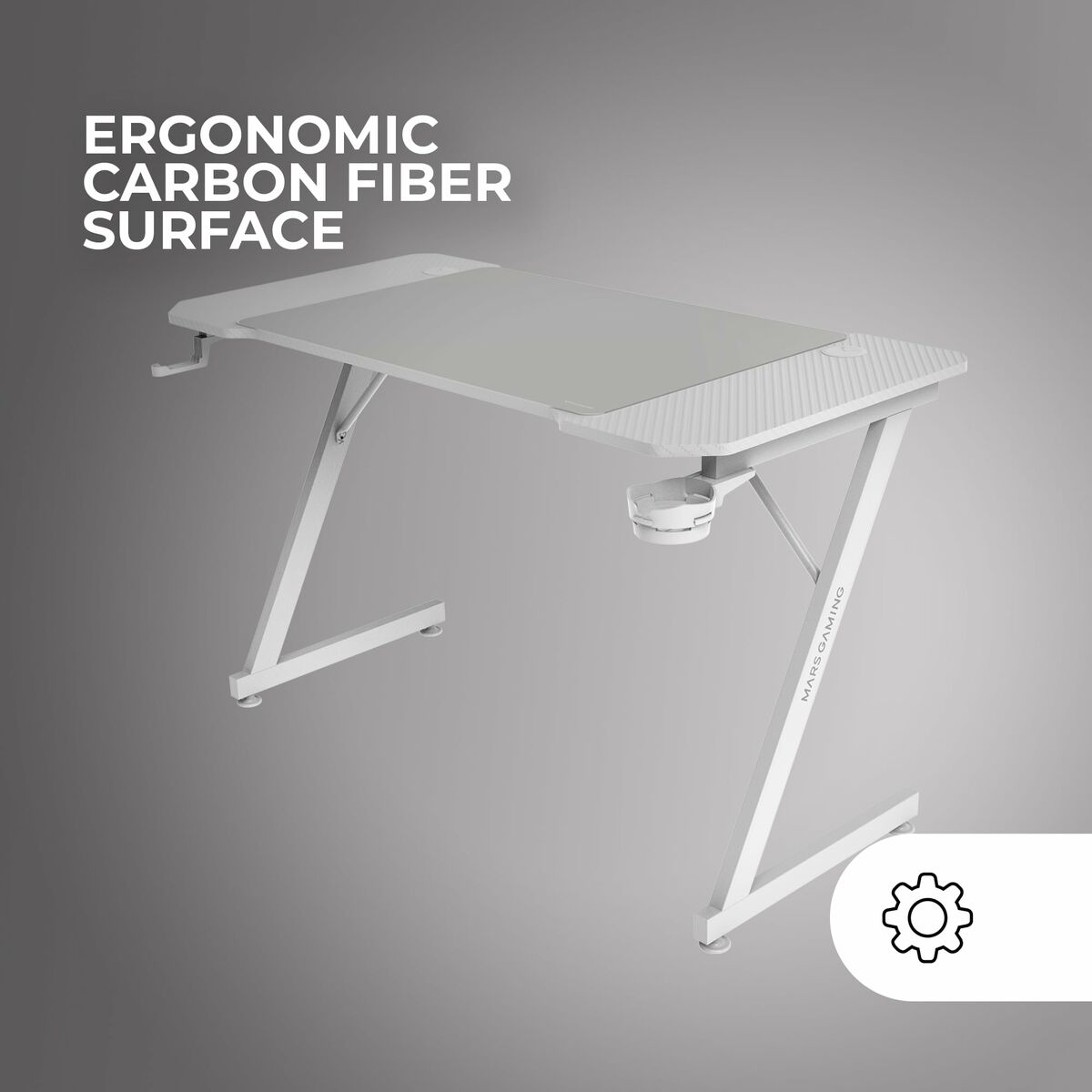 Afbeeldingen van Desk Gaming Mars Gaming ERGO White 140 x 60 cm