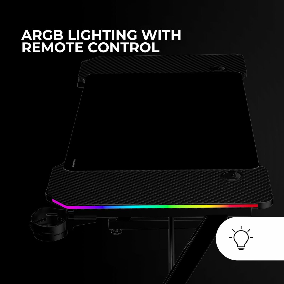 Afbeeldingen van Desk Gaming Mars Gaming ESCRITORIO ERGO RGB Black 120 x 60 cm