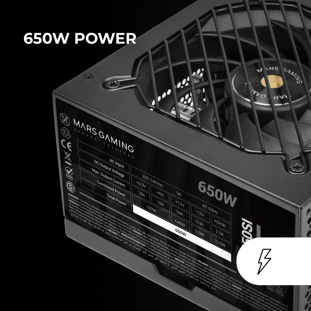 Bild von Power supply Mars Gaming TACMARS-MPB650SI 650 W 80 Plus Bronze