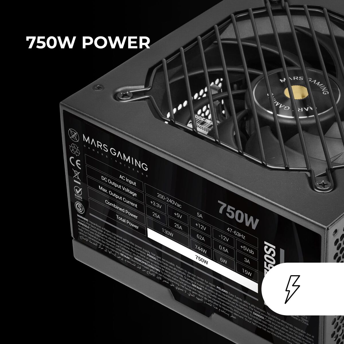 Bild von Power supply Mars Gaming TACMARS-MPB750SI 750 W 6 W 130 W 80 Plus Bronze