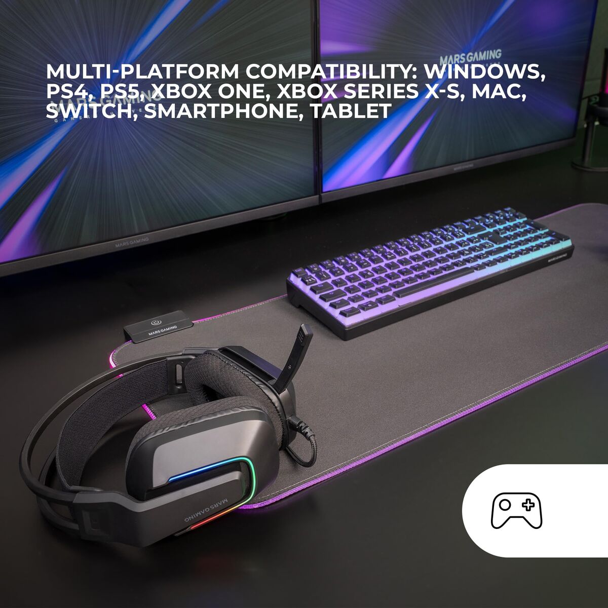 Headphones Mars Gaming MHSTRIKE Black Multicolour