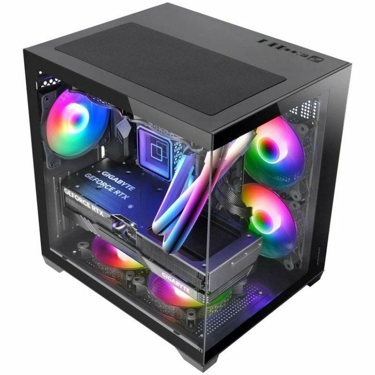 Afbeeldingen van ATX Mini-tower Box Case Mars Gaming MCVIEW2 Black