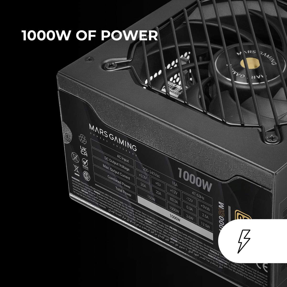 Afbeeldingen van Power supply Mars Gaming MPB1000SIM ATX 1000 W 80 Plus Gold