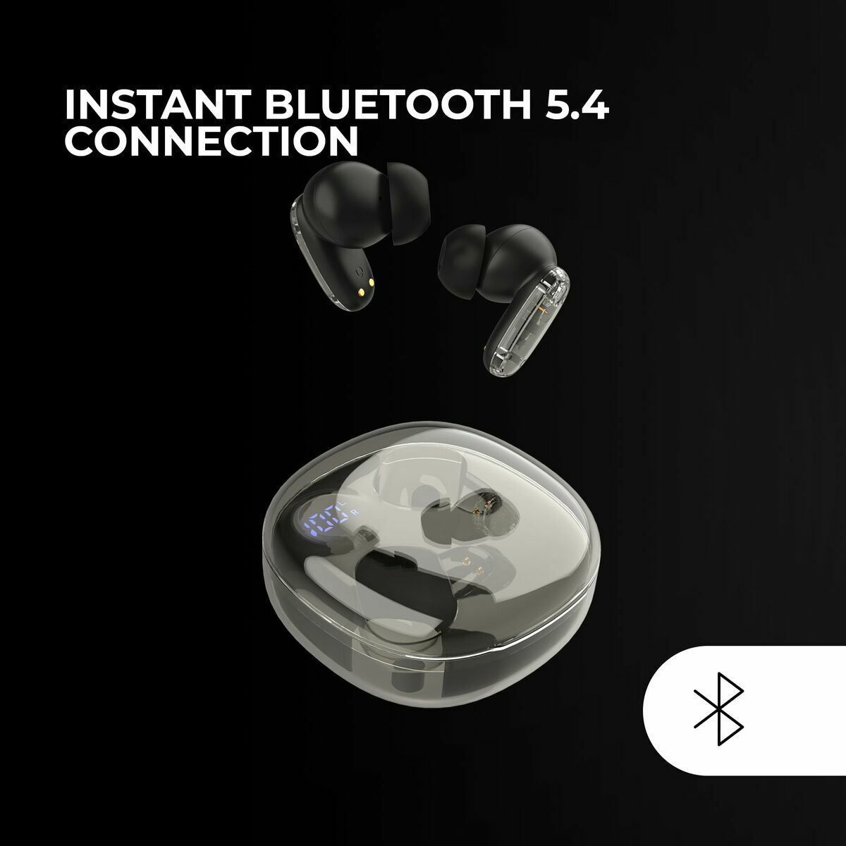 Wireless Earphones with Charging Case Mars Gaming MHIB2 Black