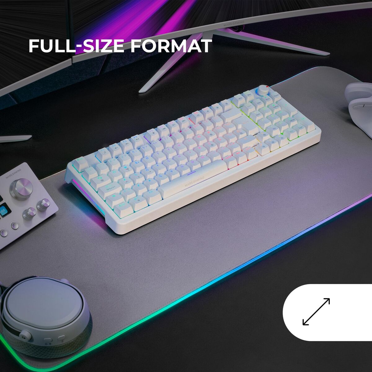 Bild von Gaming Keyboard Mars Gaming MKPROWBES White Spanish Qwerty