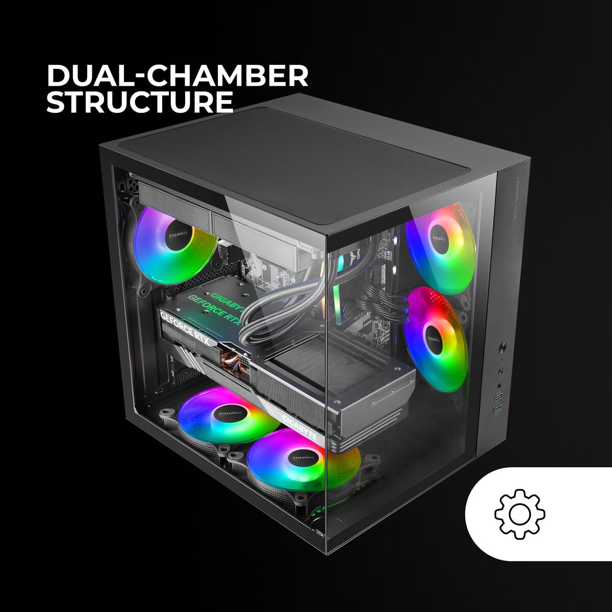 Bild von ATX Semi-tower Box Mars Gaming MCVONE Black