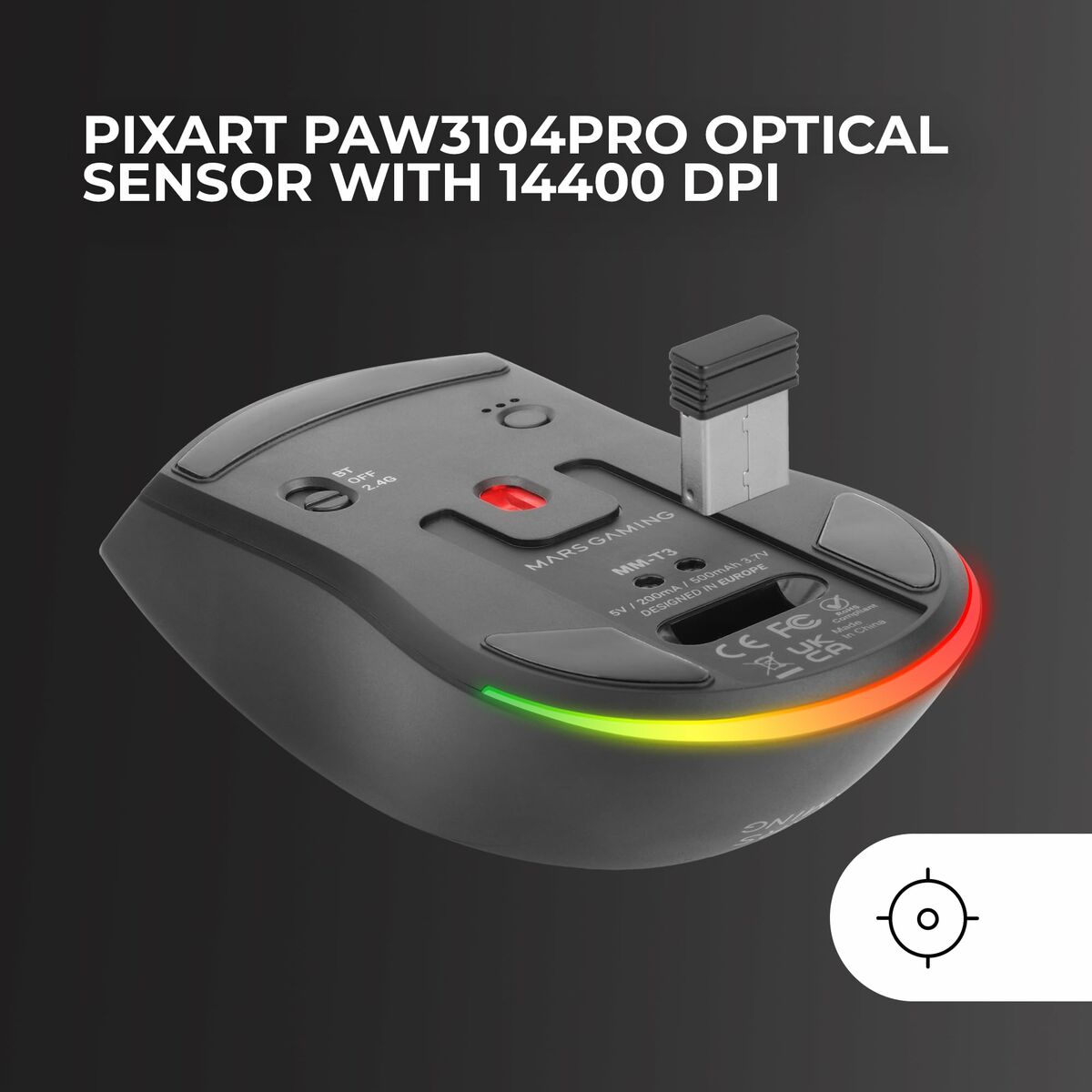 Afbeeldingen van Gaming Mouse Mars Gaming MMT3 Black