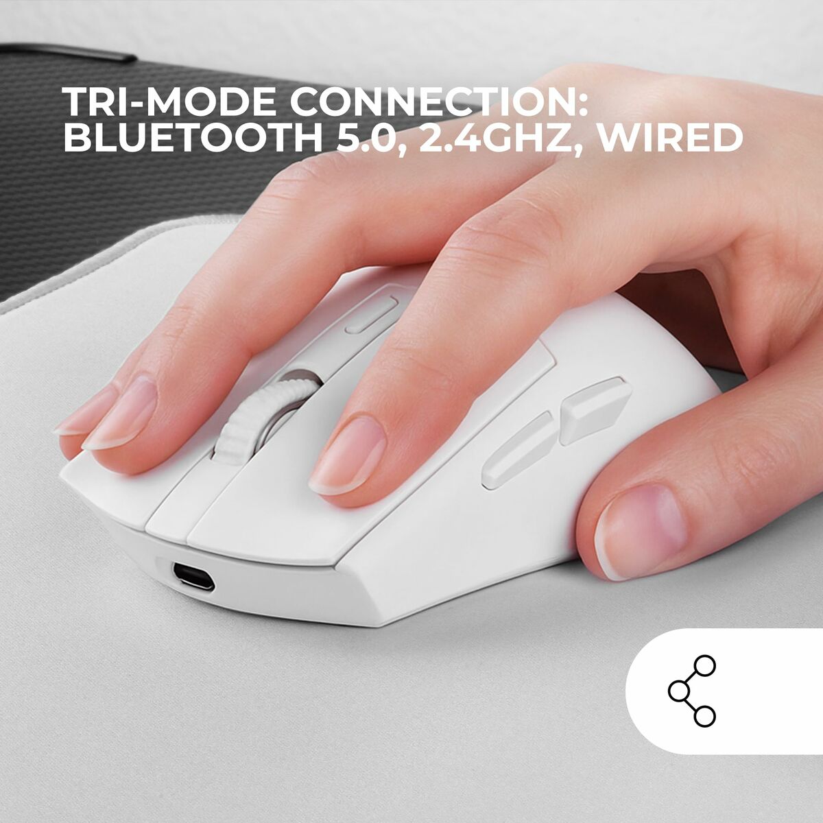 Kép Gaming Mouse Mars Gaming MMT3W White