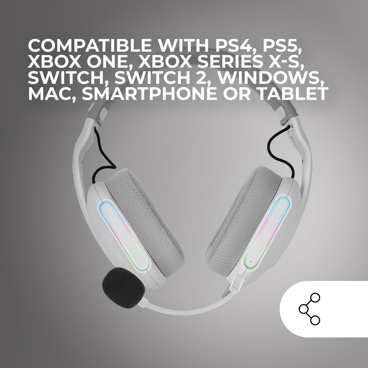 Headphones with Microphone Mars Gaming MHPROW White